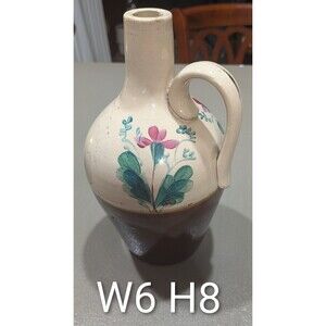 Vintage The Craythur Stoneware Whiskey Jug with Hand-Painted Flower